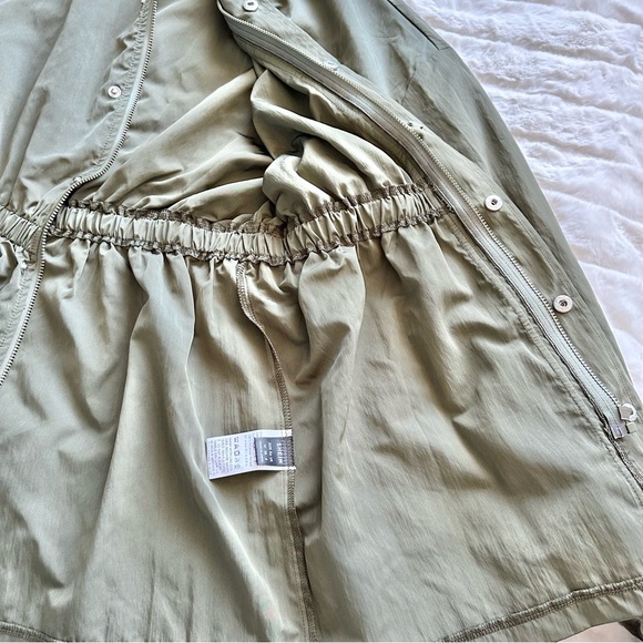 Flattering Lightweight Elastic Waist Snap Button Front Jacket-Army Green -Size M - Picture 12 of 14